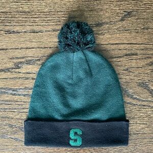 Michigan State Spartans Top of The World Cuffed Knit Hat with Pom - Green